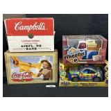 Coca-Cola, Campbells Plane Banks, M&M Dispensers