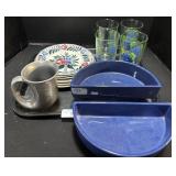 Sarreguemines Earthenware, Grape Glasses, Mug.