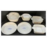 Blue Coneflower & Lï¿½ Echalote Corningware.