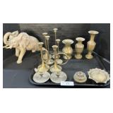 Brass Candlesticks & Vases, Andrea Elephant.