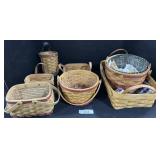7 Various Longaberger Baskets, Used Stamps.
