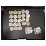 19 90% Silver Franklin Halves.