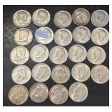 24 90% Silver Kennedy Halves.