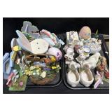 Large Lot Of Easter Figures, Dishes, Decor.