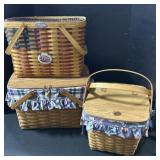 3 Longaberger Baskets.