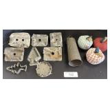 Metal Cookie Cutters & Grater, Pin Cushions.