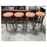 (4) Mid Century Modern Bar Stools.