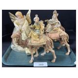3 Kings On Camels Figures, Angel Tree Topper.