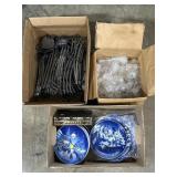 Bareuther & Flow Blue Plates, 027 Train Track.