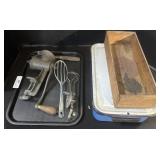 Vintage Kitchen Utensils & Storage Containers.