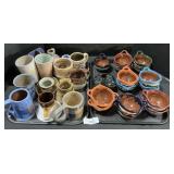 Hand Thrown Mugs & Vases, Redware Pottery Bowls.