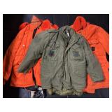 U.S. Military Coat, Orange Hunting Jackets/Pants.