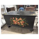 Hand Painted Floral Blanket Chest.