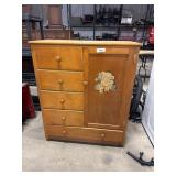 Vtg Blonde Maple Armoire.