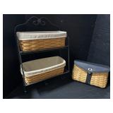 Longaberger Baskets w/ Rack & Basket Purse.