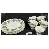 Wedgwood Napoleon Ivy Tea Cups & Dinner Plates