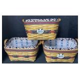 3 Longaberger Baskets.