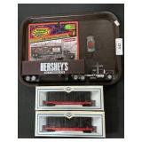 Hersheyï¿½s Trucks & Milk Bottle, HO Train Cars.