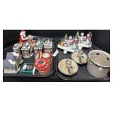 Stoneware Candle Holders, Christmas Houses.