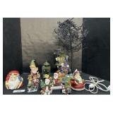 Christmas Figurines & Halloween Lighted Tree