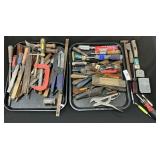 Tools, Files, Screwdrivers, Blades, Rulers, Clamp.
