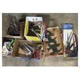 Saws, Rake Heads, Screwdrivers, Horseshoe Art.