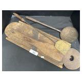 Antique Kitchen Utensils & Slaw Board.