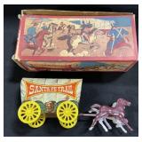 U.S. Metal Toys Santa Fe Trail Wagon W/ Box.