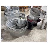 Galvanized Washtubs, Buckets & Watering Can.