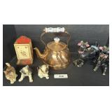 Vintage Japan Figurines, Cow Creamer, Tin Match