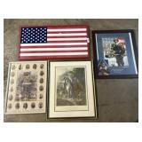 Civil War & Patton Prints, USA Flag Poster.
