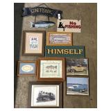 Fishing, Train, & Automobile Prints & Signs.