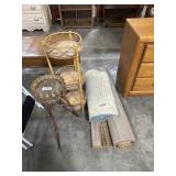 Rattan Bar Shelves, Plant Stand, Runner Rugs.