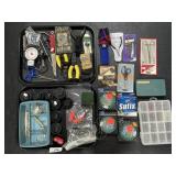 Fishing Supplies, Line, Lures, Pliers.