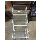 3 Glass Top Side Tables.