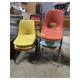 (7) Mid Century Modern Krueger Shell Chairs.