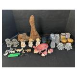 Vintage S&P Shakers & Ceramic Animal Figurines,