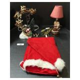 Christmas Lamps & Large Santa Hat.