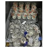 Glasses, Shot Glasses, Cobalt Glass.