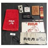 RCA Advertising, Towel, Pan Holders, Pencils.