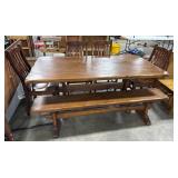 Farmhouse Style Pine Dining Table.