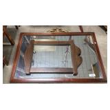 (2) Wooden Framed Hanging Mirrors.