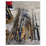 Vtg Fishing Rods & Reels, Nets.