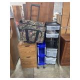 Organizational Drawers, Floral Luggage Bag,