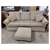 Super Clean Pinstriped Ethan Allen Sofa.