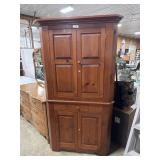 Rustic Pine Corner Cabinet.