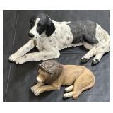 Composite Lion & Dog Statues.