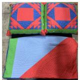 Amish Center Diamond Pillow & Quilt Set.
