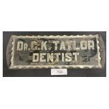 Vintage Reverse On Glass Fronted Dentist Sign.