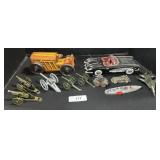 Marx Tin Toy Tractor, Die Cast Cars & Cannons.